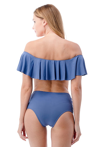 Blue Belle Off-the-Shoulder Bikini Set