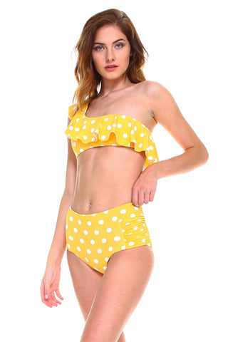 Buy Lace up Ribbed Bikini Set Online