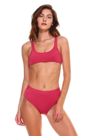 Short Sleeve One Shoulder Bikini Set